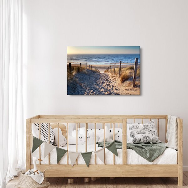 Slika - Cesta do plaže ob Severnem morju, Nizozemska (90x60 cm)