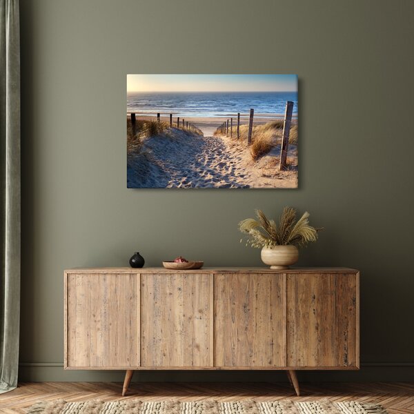 Slika - Cesta do plaže ob Severnem morju, Nizozemska (90x60 cm)