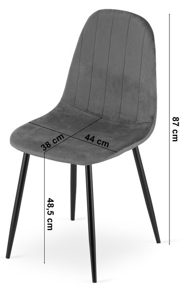 Blagovaonska stolica PADVA VELVET, crna