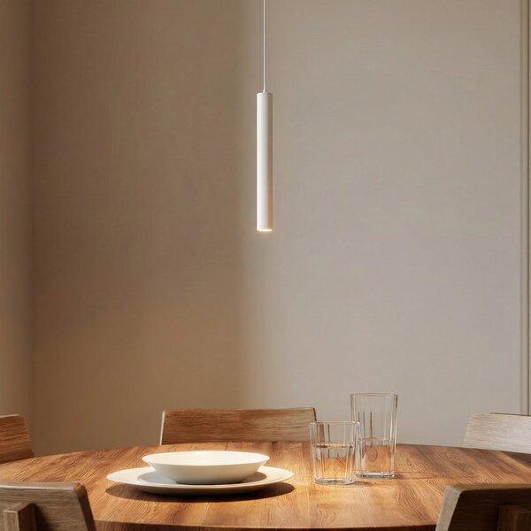 Lindby LED viseća svjetiljka Lumaro, bijela, 27 cm, 48 V, prigušljiva, prigušiva, Bijela, Dnevni boravak/blagovaonica, Aluminij
