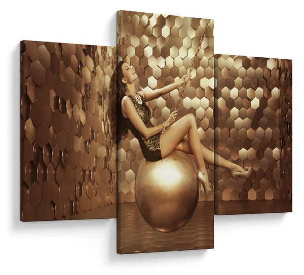 Podoba ženske v zlati sobi (90x60 cm)