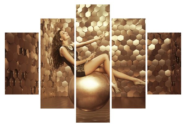 Podoba ženske v zlati sobi (150x105 cm)