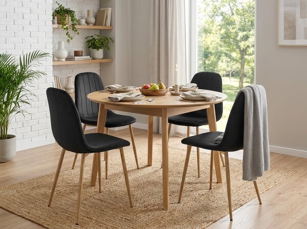 Blagovaonska stolica PADVA VELVET, crna