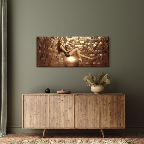 Podoba ženske v zlati sobi (120x50 cm)