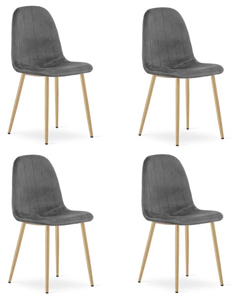 Stolica za blagovaonicu PADVA VELVET, tamno siva