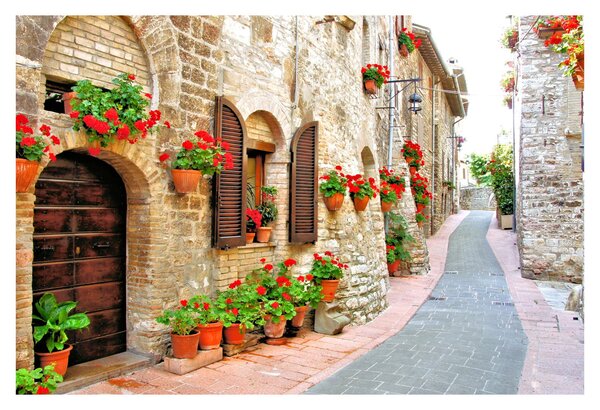 Slika - Slikovita italijanska uličica (90x60 cm)