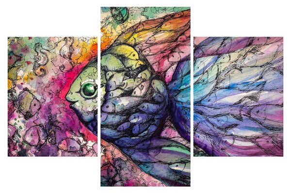 Slika - Pisane ribe (90x60 cm)