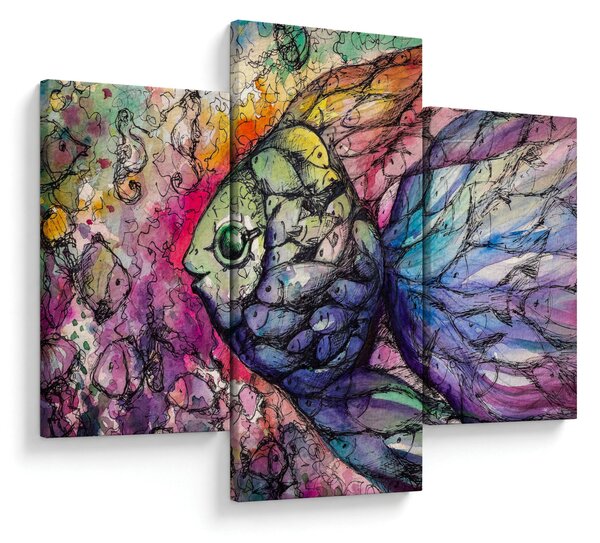 Slika - Pisane ribe (90x60 cm)
