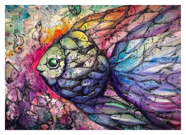 Slika - Pisane ribe (70x50 cm)