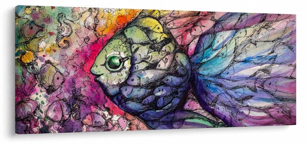 Slika - Pisane ribe (120x50 cm)