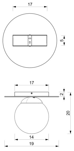 Stropna svjetiljka PLATO 1xE14/40W/230V pr. 19 cm