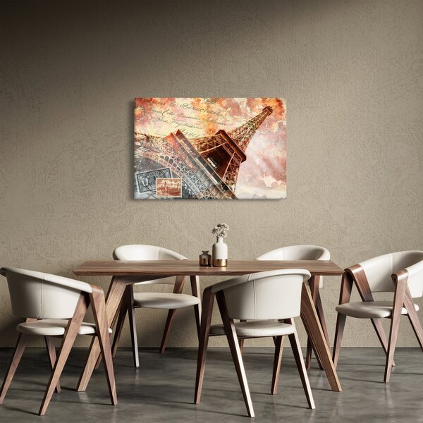Slika - Eifflov stolp v vintage slogu (90x60 cm)