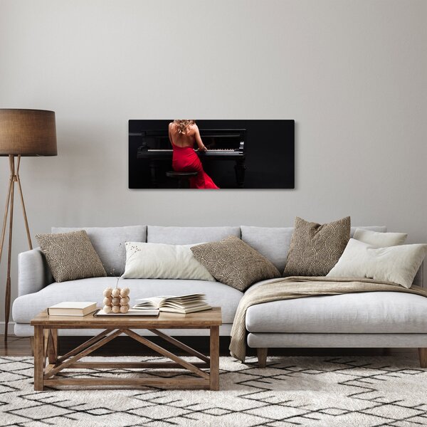 Slika ženske, ki igra klavir (120x50 cm)