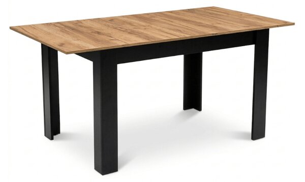 Podesivi blagovaonski stol MADO 120/160x80 cm, crna/hrast craft