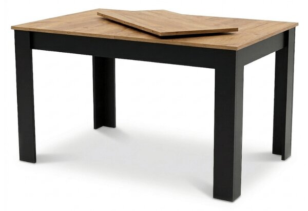 Podesivi blagovaonski stol MADO 120/160x80 cm, crna/hrast craft
