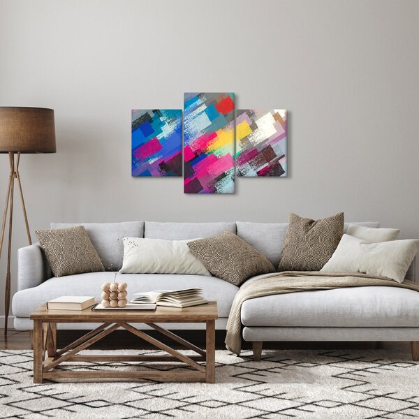 Slika - Barvne poteze s čopičem (90x60 cm)