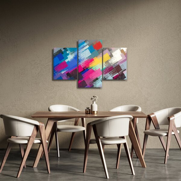 Slika - Barvne poteze s čopičem (90x60 cm)
