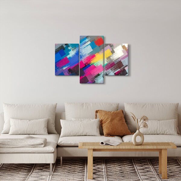 Slika - Barvne poteze s čopičem (90x60 cm)