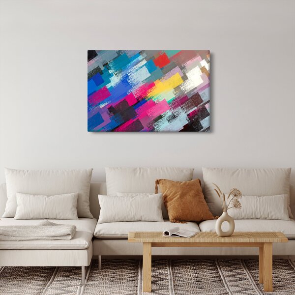 Slika - Barvne poteze s čopičem (90x60 cm)