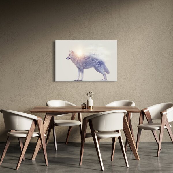 Slika - Arktični volk zrcali divjo pokrajino (90x60 cm)
