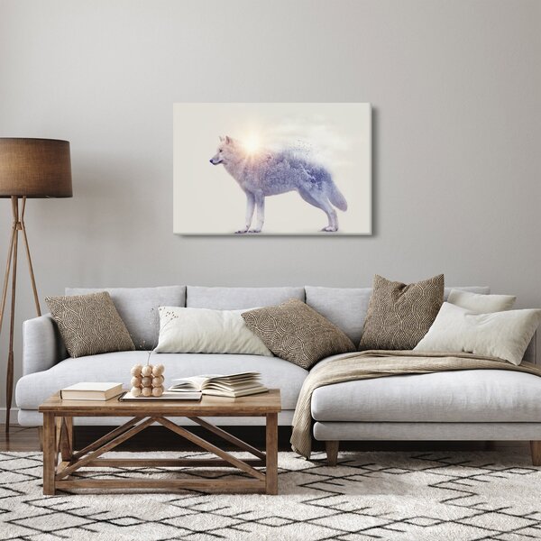 Slika - Arktični volk zrcali divjo pokrajino (90x60 cm)