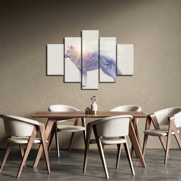 Slika - Arktični volk zrcali divjo pokrajino (150x105 cm)