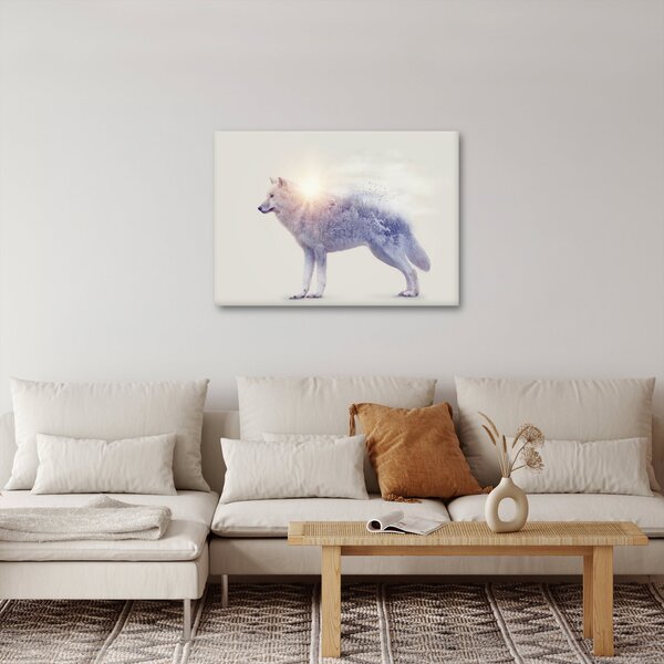 Slika - Arktični volk zrcali divjo pokrajino (70x50 cm)