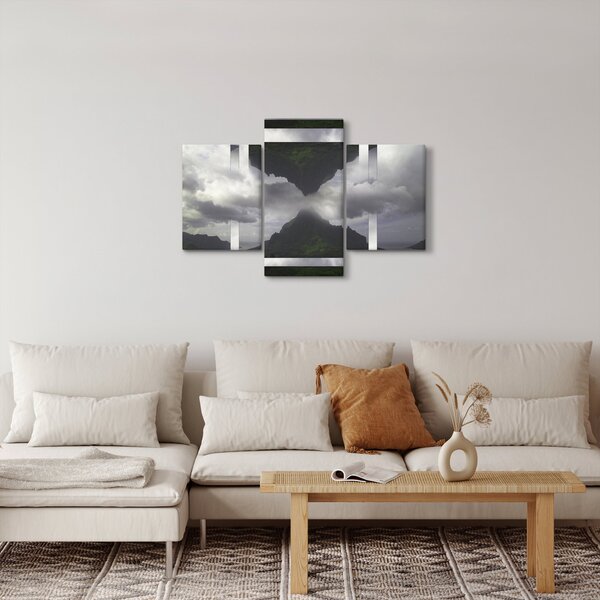 Slika - Gore na Islandiji, geometrijski kolaž (90x60 cm)