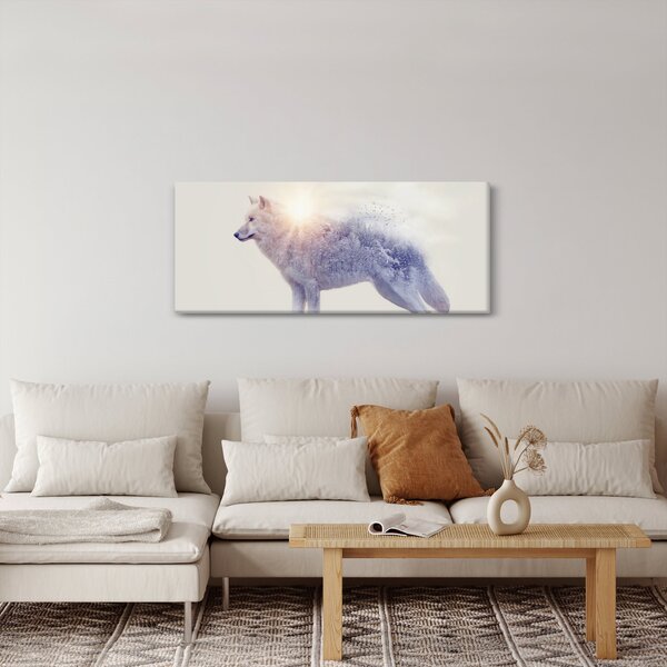 Slika - Arktični volk zrcali divjo pokrajino (120x50 cm)