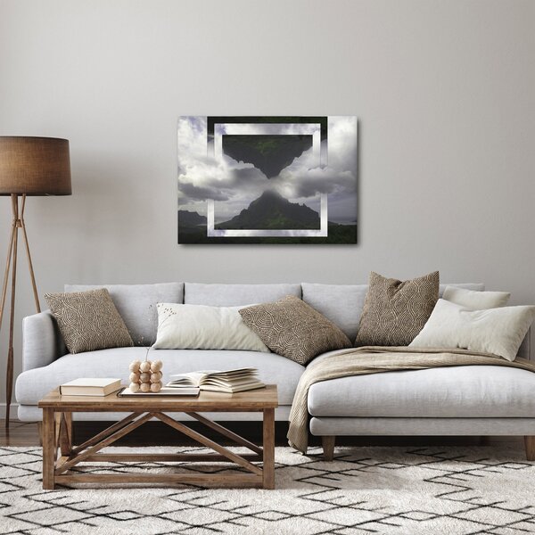 Slika - Gore na Islandiji, geometrijski kolaž (70x50 cm)