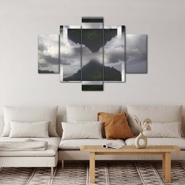 Slika - Gore na Islandiji, geometrijski kolaž (150x105 cm)