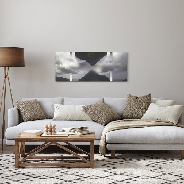 Slika - Gore na Islandiji, geometrijski kolaž (120x50 cm)