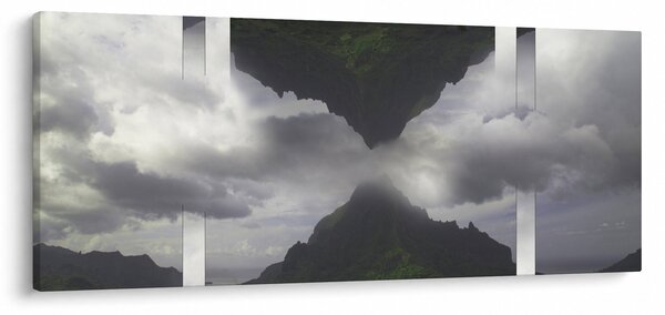 Slika - Gore na Islandiji, geometrijski kolaž (120x50 cm)