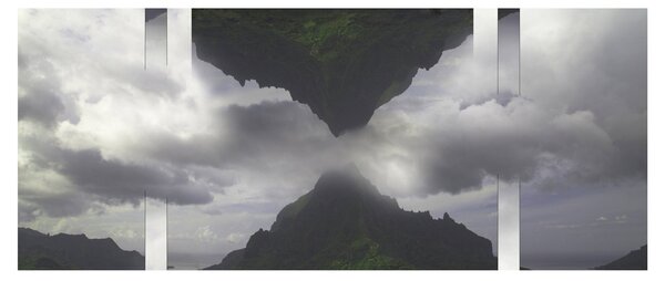 Slika - Gore na Islandiji, geometrijski kolaž (120x50 cm)