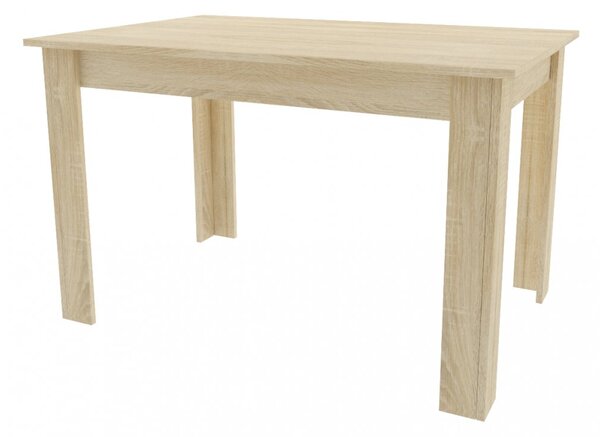 Blagovaonski set 1 + 4, stol UMEKO 120x80 cm hrast sonoma + ružičasta baršunasta stolica KARA