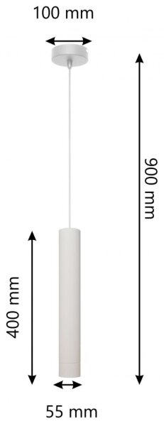 LED Luster na sajli TUBA 1xGU10/4,8W/230V siva/mat krom