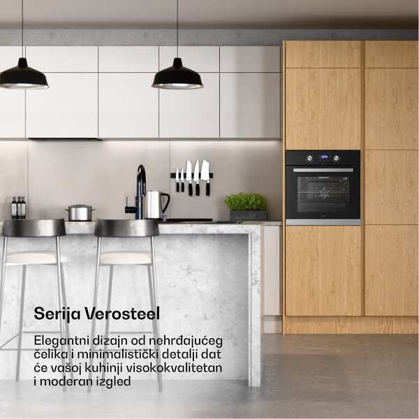 Klarstein Ugradbena pećnica Verosteel | 60 cm | 67 litara | energetska klasa A | 3220 W | srebrna