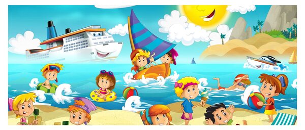 Slika - Dan na plaži (120x50 cm)