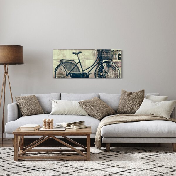 Slika - Staro kolo z rožami (120x50 cm)