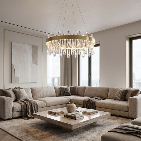LED kristalna viseća svjetiljka SWE074-1CP 50cm Brushed Gold