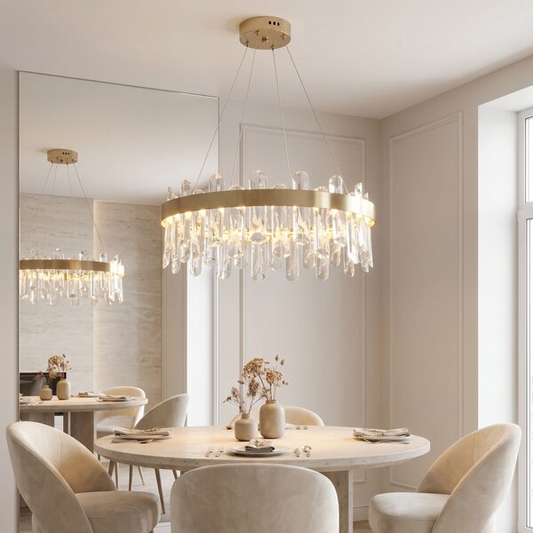 LED kristalna viseća svjetiljka SWE074-1CP 50cm Brushed Gold
