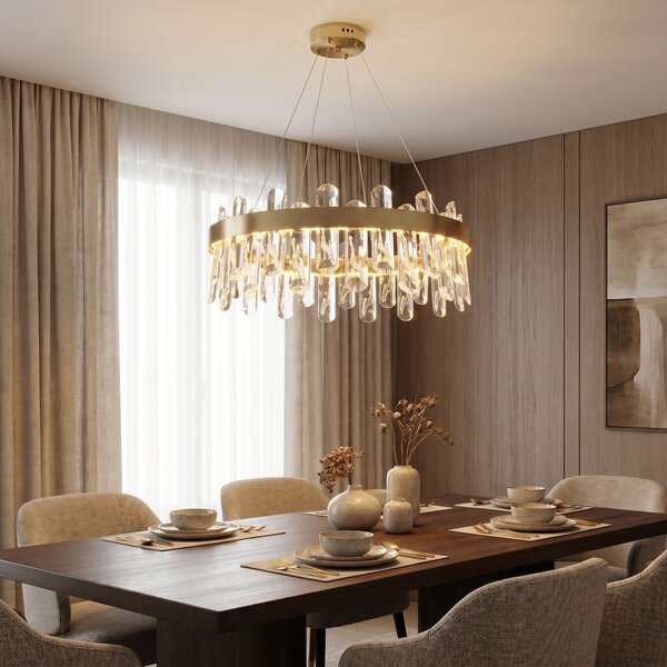 LED kristalna viseća svjetiljka SWE074-1CP 50cm Brushed Gold