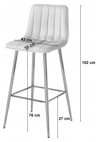 Barska stolica POZZA VELVET, krem boja