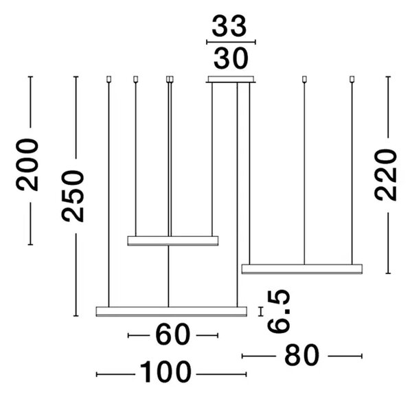 MOTIF VISILICA LED 140W/3000K/7840lm/DIMM/IP20/CRNA NL9530170