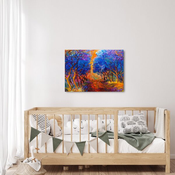 Slika - Jesenske krošnje dreves, moderni impresionizem (70x50 cm)