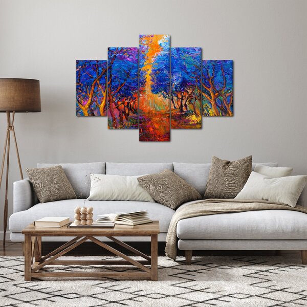 Slika - Jesenske krošnje dreves, moderni impresionizem (150x105 cm)