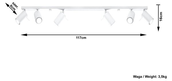 Bijela stropna lampa Sollux Etna 6L