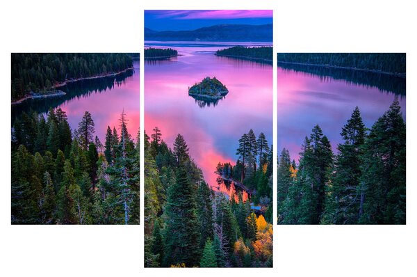 Slika - jezero Tahoe, Sierra Nevada, Kalifornija, ZDA (90x60 cm)