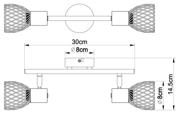 Globo 54809-2 - Reflektorska svjetiljka TEXAS 2xE14/40W/230V mat krom