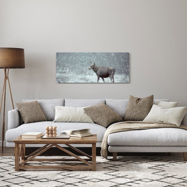 Slika - Los v zasneženem gozdu (120x50 cm)